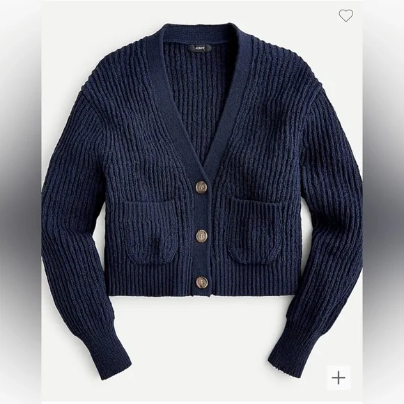 J Crew Cropped patch-pocket beach cardigan sweater - Picture 1 of 12